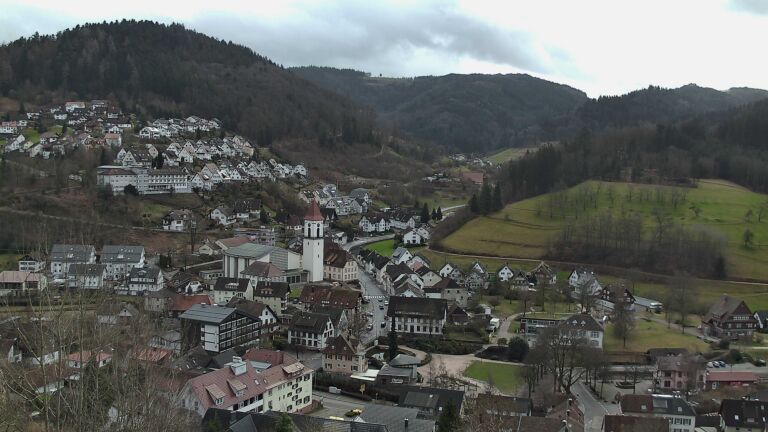 Dieses Bild zeigt eine Webcam-Aufnahme von Ottenhöfen, aufgenommen am Montag, den 16.02.2026 um 12:50 Uhr