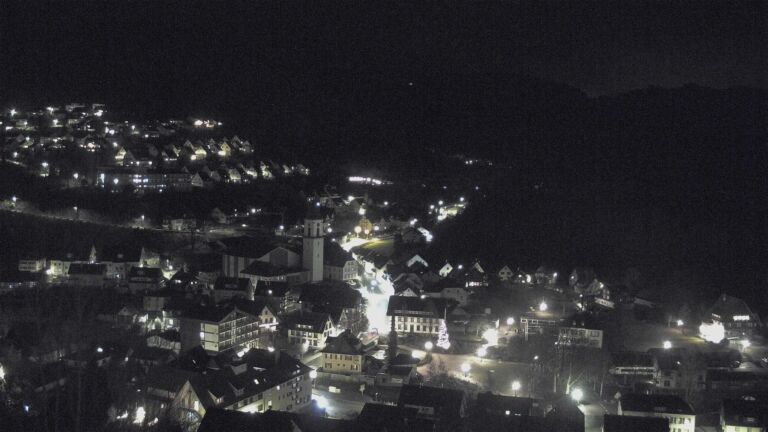 Dieses Bild zeigt eine Webcam-Aufnahme von Ottenhöfen, aufgenommen am Freitag, den 09.01.2026 um 23:00 Uhr