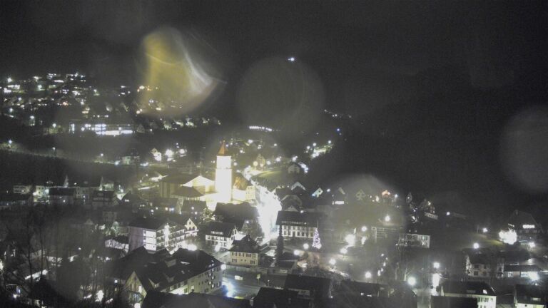 Dieses Bild zeigt eine Webcam-Aufnahme von Ottenhöfen, aufgenommen am Freitag, den 09.01.2026 um 19:20 Uhr