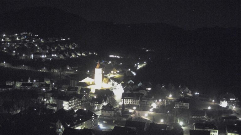 Dieses Bild zeigt eine Webcam-Aufnahme von Ottenhöfen, aufgenommen am Samstag, den 07.02.2026 um 22:00 Uhr