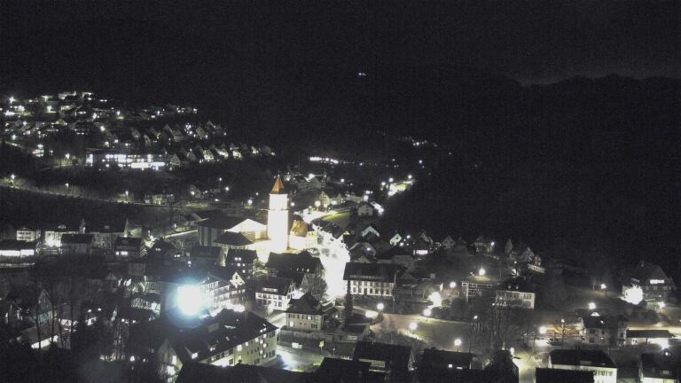 Dieses Bild zeigt eine Webcam-Aufnahme von Ottenhöfen, aufgenommen am Montag, den 16.02.2026 um 19:20 Uhr