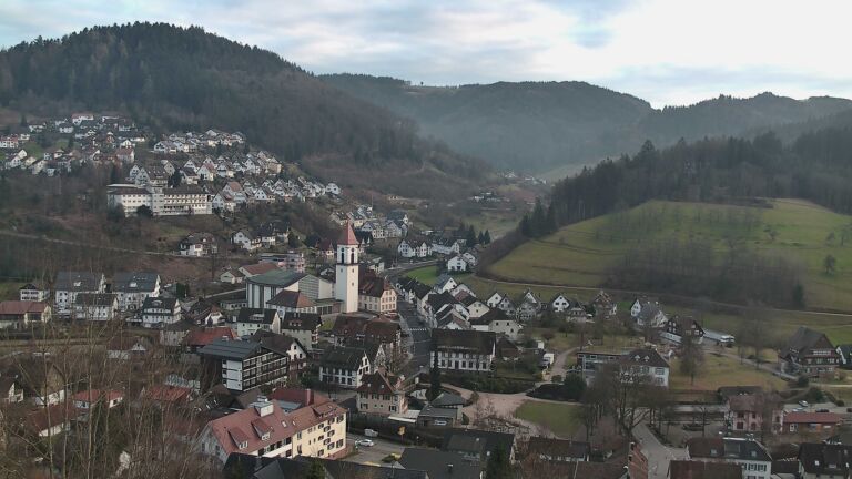 Dieses Bild zeigt eine Webcam-Aufnahme von Ottenhöfen, aufgenommen am Sonntag, den 01.02.2026 um 16:50 Uhr