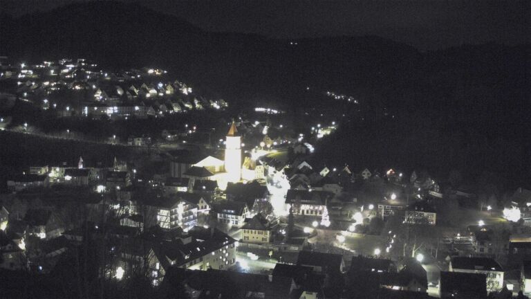 Dieses Bild zeigt eine Webcam-Aufnahme von Ottenhöfen, aufgenommen am Freitag, den 19.12.2025 um 22:00 Uhr