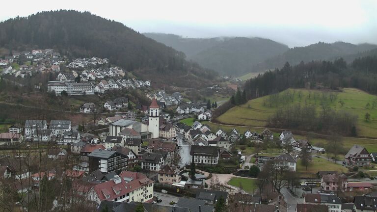 Dieses Bild zeigt eine Webcam-Aufnahme von Ottenhöfen, aufgenommen am Samstag, den 21.02.2026 um 09:30 Uhr