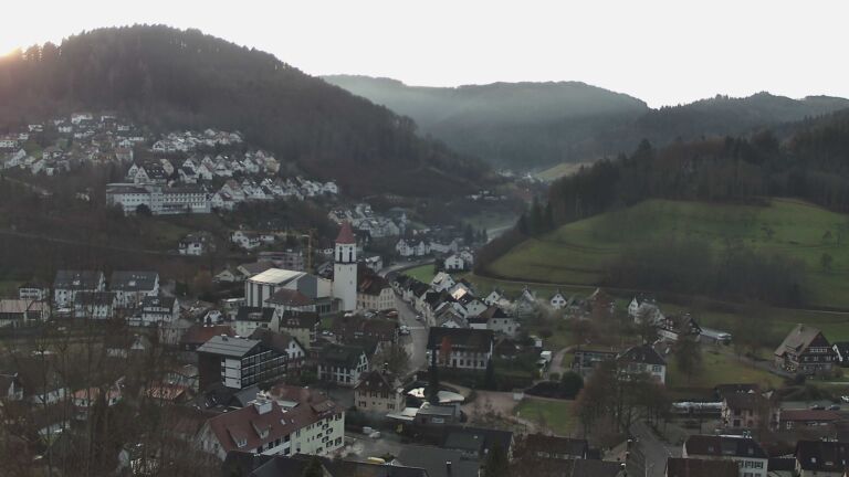 Dieses Bild zeigt eine Webcam-Aufnahme von Ottenhöfen, aufgenommen am Sonntag, den 21.12.2025 um 09:10 Uhr