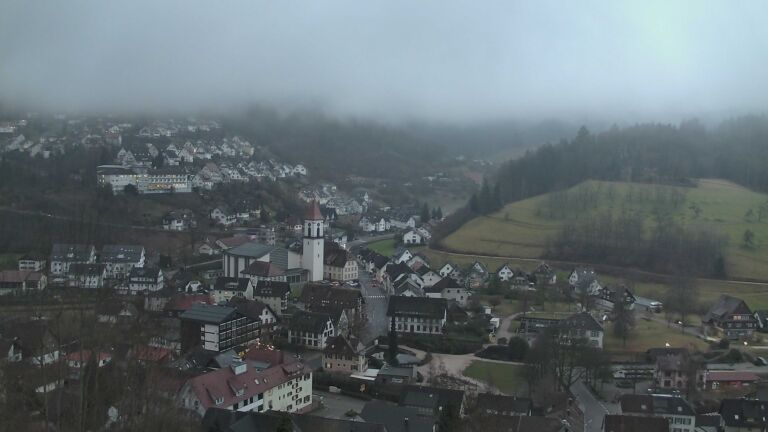 Dieses Bild zeigt eine Webcam-Aufnahme von Ottenhöfen, aufgenommen am Samstag, den 14.02.2026 um 17:50 Uhr