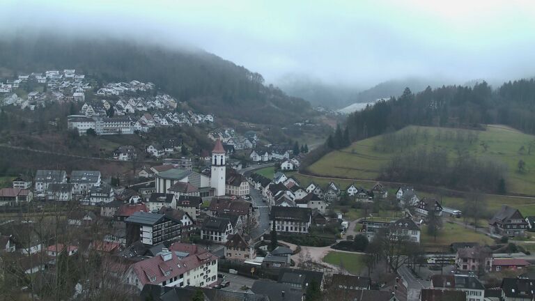 Dieses Bild zeigt eine Webcam-Aufnahme von Ottenhöfen, aufgenommen am Sonntag, den 15.02.2026 um 07:50 Uhr