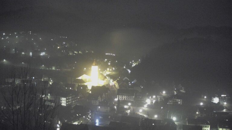 Dieses Bild zeigt eine Webcam-Aufnahme von Ottenhöfen, aufgenommen am Dienstag, den 27.01.2026 um 22:00 Uhr