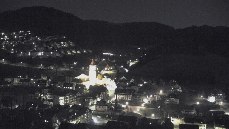 Dieses Bild zeigt eine Webcam-Aufnahme von Ottenhöfen, aufgenommen am Donnerstag, den 26.02.2026 um 22:30 Uhr