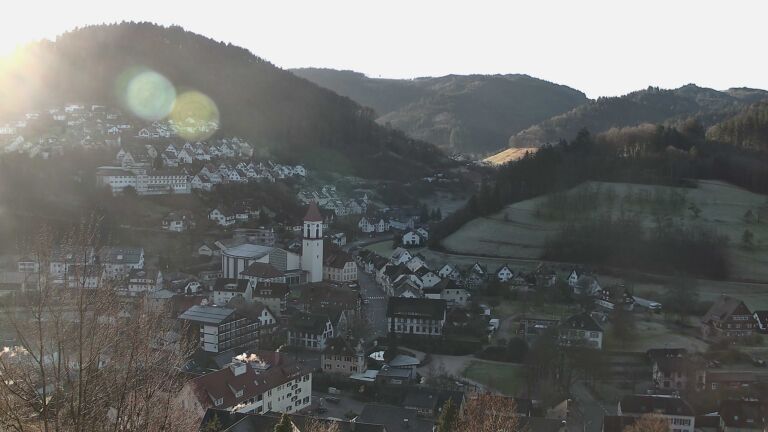 Dieses Bild zeigt eine Webcam-Aufnahme von Ottenhöfen, aufgenommen am Sonntag, den 08.02.2026 um 09:10 Uhr