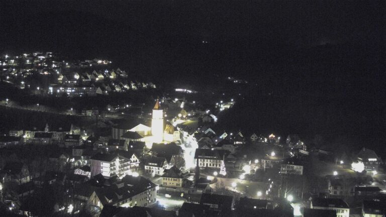 Dieses Bild zeigt eine Webcam-Aufnahme von Ottenhöfen, aufgenommen am Freitag, den 09.01.2026 um 21:30 Uhr