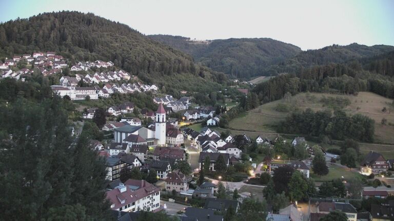 Dieses Bild zeigt eine Webcam-Aufnahme von Ottenhöfen, aufgenommen am Sonntag, den 12.07.2026 um 22:00 Uhr