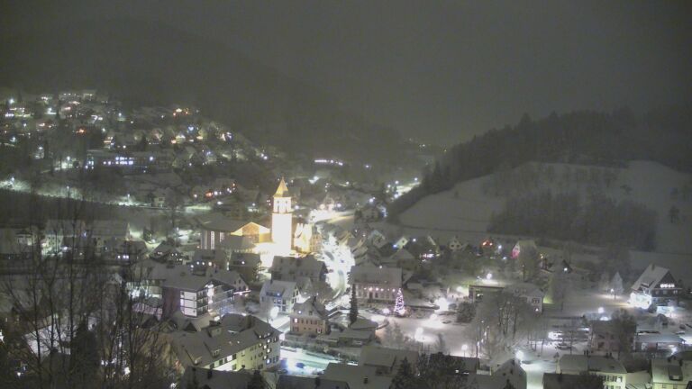Dieses Bild zeigt eine Webcam-Aufnahme von Ottenhöfen, aufgenommen am Freitag, den 02.01.2026 um 19:30 Uhr