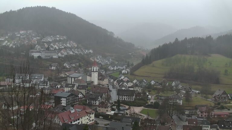 Dieses Bild zeigt eine Webcam-Aufnahme von Ottenhöfen, aufgenommen am Sonntag, den 22.02.2026 um 08:10 Uhr