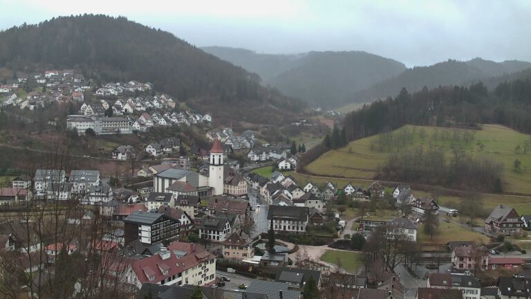 Dieses Bild zeigt eine Webcam-Aufnahme von Ottenhöfen, aufgenommen am Donnerstag, den 12.02.2026 um 07:50 Uhr