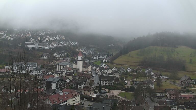 Dieses Bild zeigt eine Webcam-Aufnahme von Ottenhöfen, aufgenommen am Samstag, den 14.02.2026 um 12:50 Uhr