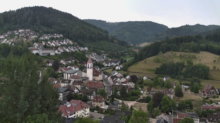 Dieses Bild zeigt eine Webcam-Aufnahme von Ottenhöfen, aufgenommen am Montag, den 03.08.2026 um 08:10 Uhr