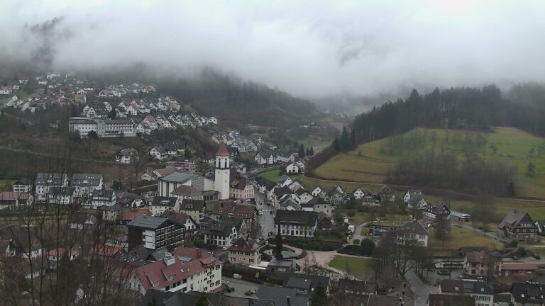 Dieses Bild zeigt eine Webcam-Aufnahme von Ottenhöfen, aufgenommen am Samstag, den 14.02.2026 um 09:10 Uhr