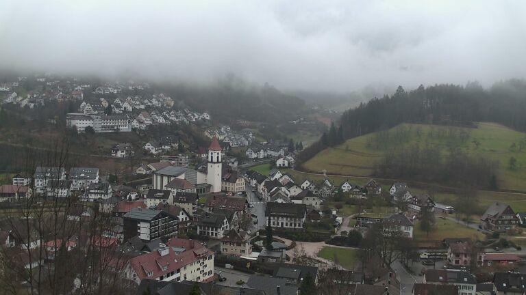 Dieses Bild zeigt eine Webcam-Aufnahme von Ottenhöfen, aufgenommen am Samstag, den 14.02.2026 um 09:30 Uhr