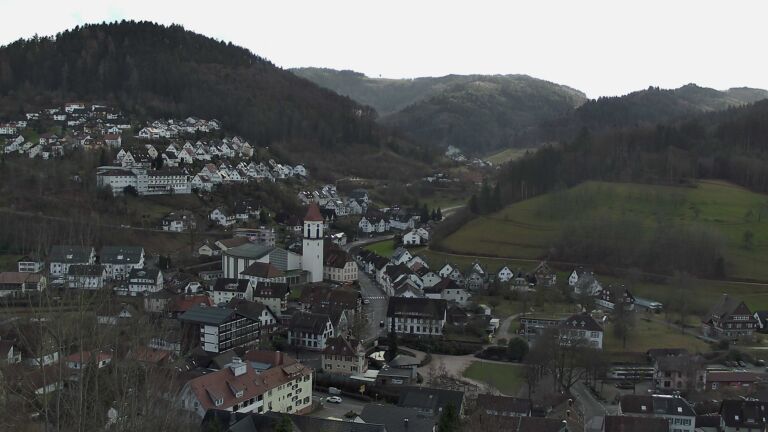 Dieses Bild zeigt eine Webcam-Aufnahme von Ottenhöfen, aufgenommen am Samstag, den 07.02.2026 um 14:50 Uhr