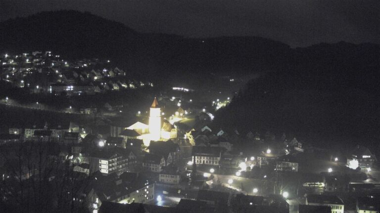 Dieses Bild zeigt eine Webcam-Aufnahme von Ottenhöfen, aufgenommen am Dienstag, den 27.01.2026 um 22:30 Uhr