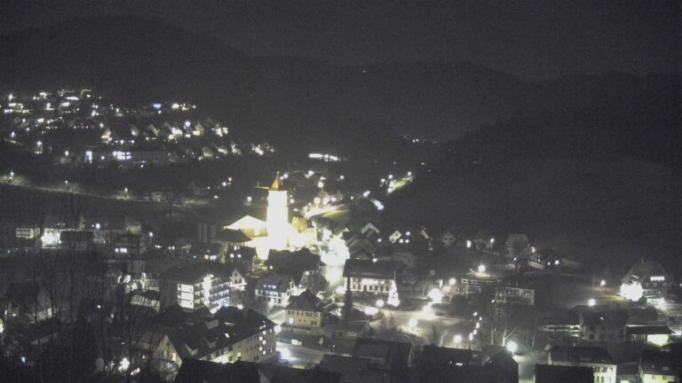 Dieses Bild zeigt eine Webcam-Aufnahme von Ottenhöfen, aufgenommen am Samstag, den 27.12.2025 um 22:30 Uhr