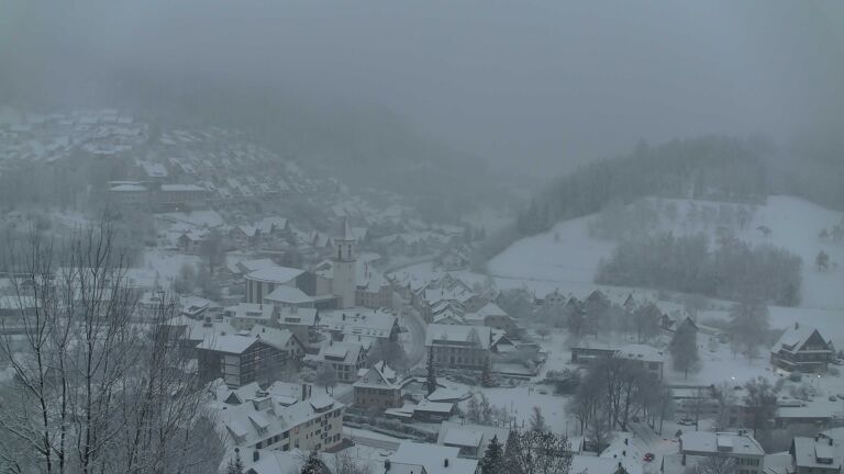 Dieses Bild zeigt eine Webcam-Aufnahme von Ottenhöfen, aufgenommen am Samstag, den 10.01.2026 um 16:50 Uhr