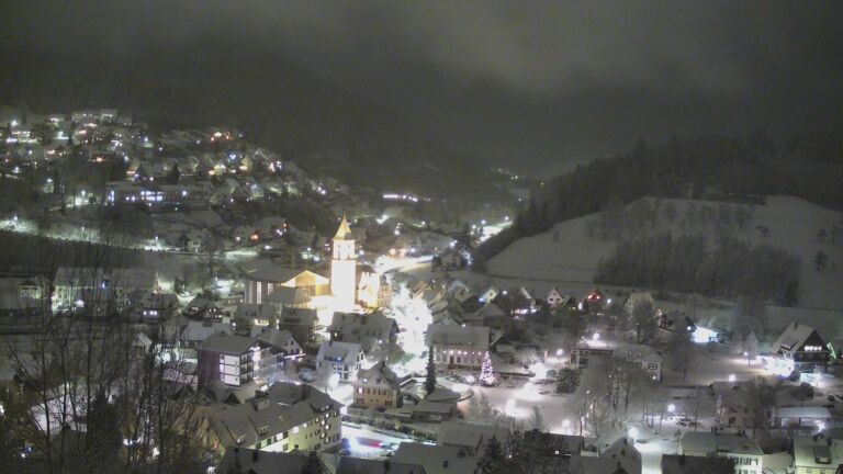 Dieses Bild zeigt eine Webcam-Aufnahme von Ottenhöfen, aufgenommen am Freitag, den 02.01.2026 um 19:50 Uhr