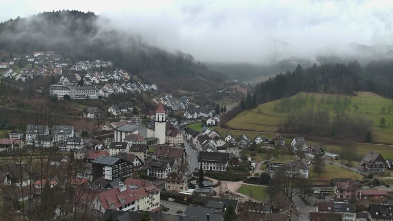 Dieses Bild zeigt eine Webcam-Aufnahme von Ottenhöfen, aufgenommen am Samstag, den 14.02.2026 um 08:50 Uhr