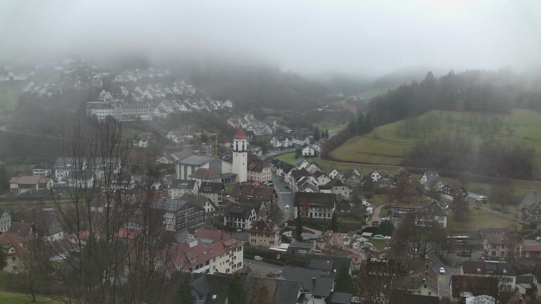 Dieses Bild zeigt eine Webcam-Aufnahme von Ottenhöfen, aufgenommen am Sonntag, den 14.12.2025 um 08:50 Uhr