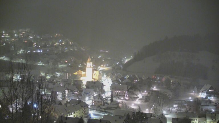 Dieses Bild zeigt eine Webcam-Aufnahme von Ottenhöfen, aufgenommen am Freitag, den 02.01.2026 um 19:20 Uhr