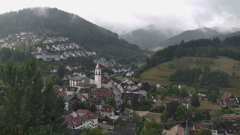 Dieses Bild zeigt eine Webcam-Aufnahme von Ottenhöfen, aufgenommen am Sonntag, den 19.07.2026 um 08:10 Uhr