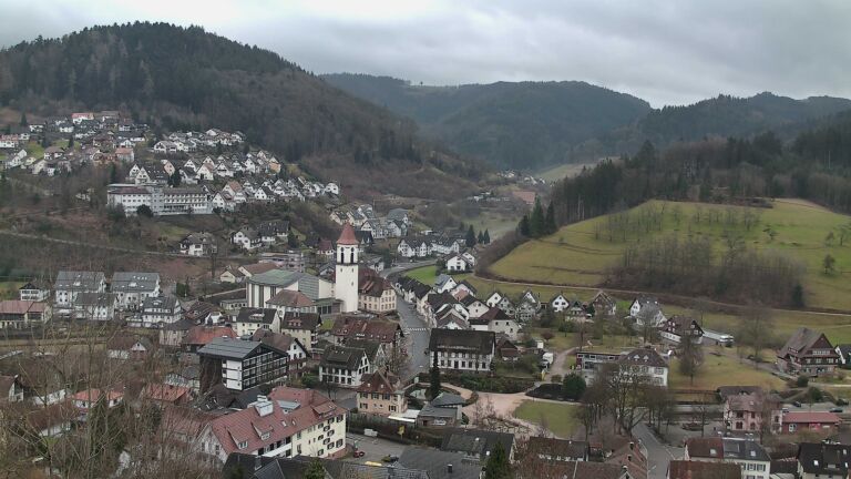 Dieses Bild zeigt eine Webcam-Aufnahme von Ottenhöfen, aufgenommen am Dienstag, den 03.02.2026 um 14:20 Uhr