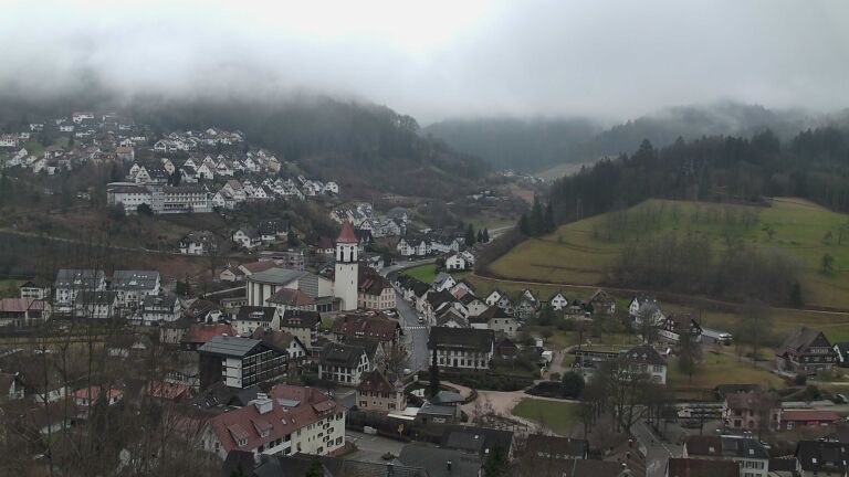 Dieses Bild zeigt eine Webcam-Aufnahme von Ottenhöfen, aufgenommen am Samstag, den 14.02.2026 um 16:40 Uhr