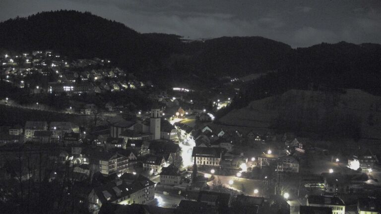 Dieses Bild zeigt eine Webcam-Aufnahme von Ottenhöfen, aufgenommen am Freitag, den 30.01.2026 um 23:00 Uhr