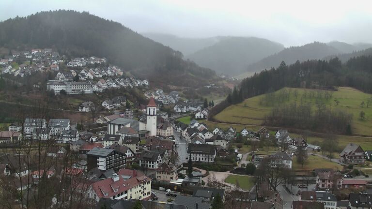 Dieses Bild zeigt eine Webcam-Aufnahme von Ottenhöfen, aufgenommen am Donnerstag, den 12.02.2026 um 08:50 Uhr