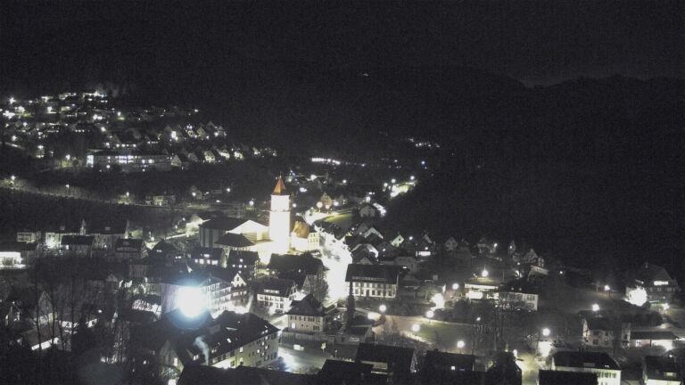 Dieses Bild zeigt eine Webcam-Aufnahme von Ottenhöfen, aufgenommen am Donnerstag, den 19.02.2026 um 19:40 Uhr