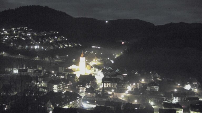 Dieses Bild zeigt eine Webcam-Aufnahme von Ottenhöfen, aufgenommen am Montag, den 02.02.2026 um 21:30 Uhr