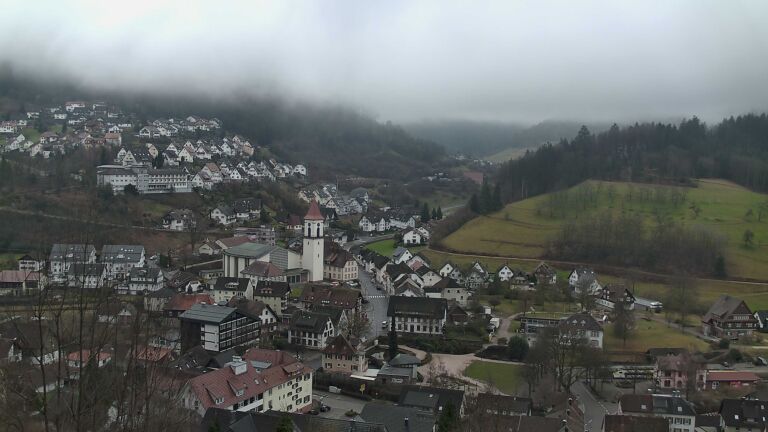 Dieses Bild zeigt eine Webcam-Aufnahme von Ottenhöfen, aufgenommen am Samstag, den 14.02.2026 um 14:40 Uhr