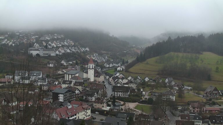 Dieses Bild zeigt eine Webcam-Aufnahme von Ottenhöfen, aufgenommen am Samstag, den 14.02.2026 um 09:50 Uhr