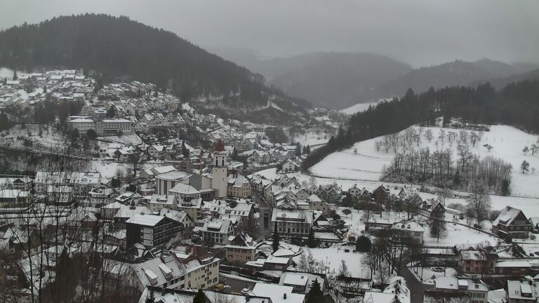 Dieses Bild zeigt eine Webcam-Aufnahme von Ottenhöfen, aufgenommen am Donnerstag, den 08.01.2026 um 16:00 Uhr