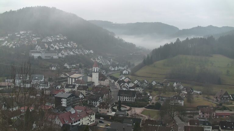 Dieses Bild zeigt eine Webcam-Aufnahme von Ottenhöfen, aufgenommen am Sonntag, den 01.02.2026 um 08:20 Uhr