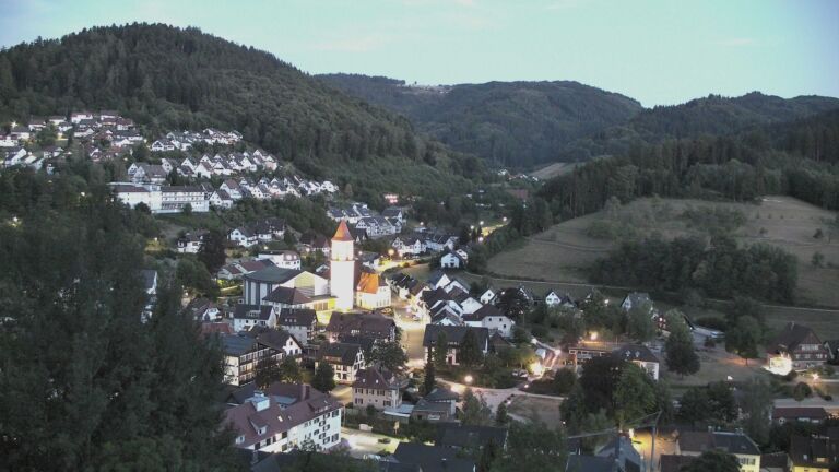 Dieses Bild zeigt eine Webcam-Aufnahme von Ottenhöfen, aufgenommen am Samstag, den 08.08.2026 um 21:30 Uhr