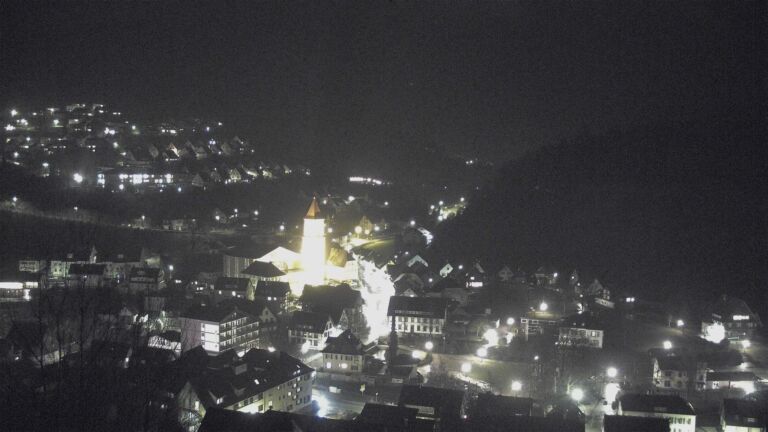 Dieses Bild zeigt eine Webcam-Aufnahme von Ottenhöfen, aufgenommen am Donnerstag, den 12.02.2026 um 21:00 Uhr