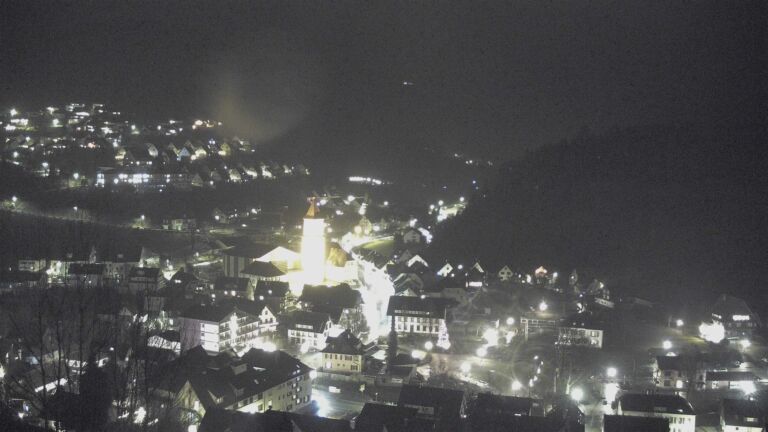 Dieses Bild zeigt eine Webcam-Aufnahme von Ottenhöfen, aufgenommen am Freitag, den 09.01.2026 um 20:10 Uhr