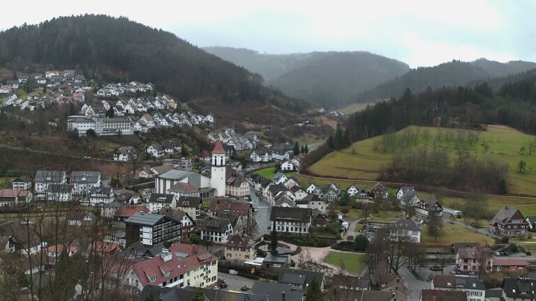 Dieses Bild zeigt eine Webcam-Aufnahme von Ottenhöfen, aufgenommen am Donnerstag, den 12.02.2026 um 09:00 Uhr