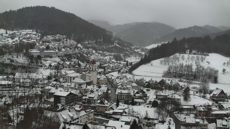 Dieses Bild zeigt eine Webcam-Aufnahme von Ottenhöfen, aufgenommen am Donnerstag, den 08.01.2026 um 14:30 Uhr