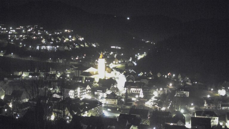Dieses Bild zeigt eine Webcam-Aufnahme von Ottenhöfen, aufgenommen am Freitag, den 12.12.2025 um 21:00 Uhr