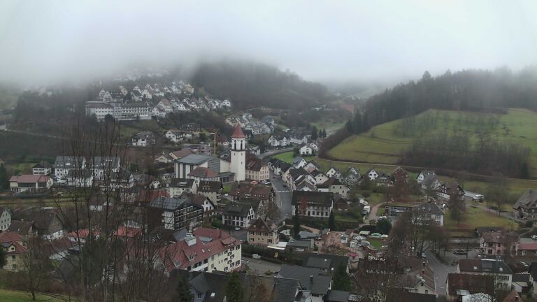 Dieses Bild zeigt eine Webcam-Aufnahme von Ottenhöfen, aufgenommen am Sonntag, den 14.12.2025 um 09:30 Uhr