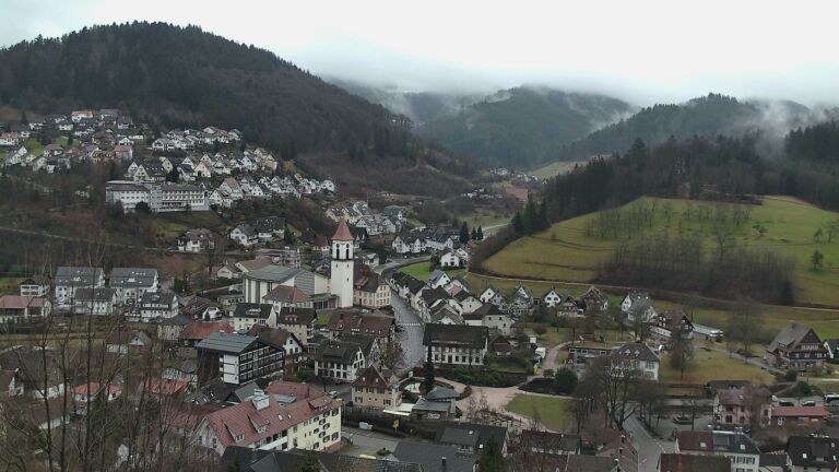 Dieses Bild zeigt eine Webcam-Aufnahme von Ottenhöfen, aufgenommen am Donnerstag, den 29.01.2026 um 14:10 Uhr